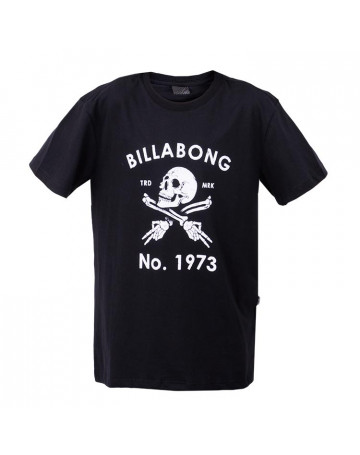 Camiseta Billabong Juvenil Build Skull - Preta