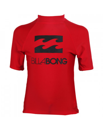 Camiseta Billabong Lycra Infantil Square Vermelha