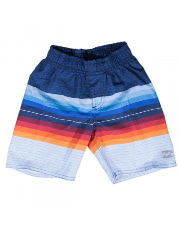 Bermuda Billabong Infantil Spinner KD - Azul/Laranja