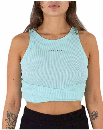 Blusa Tricats Cropped Hype - Azul