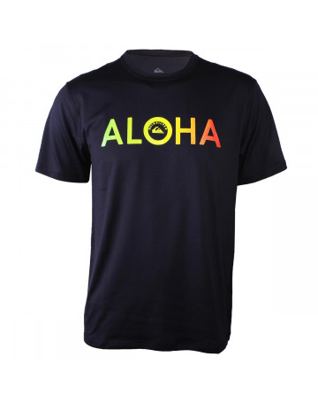 Camiseta Quiksilver Lycra Rashguard Aloha Preta