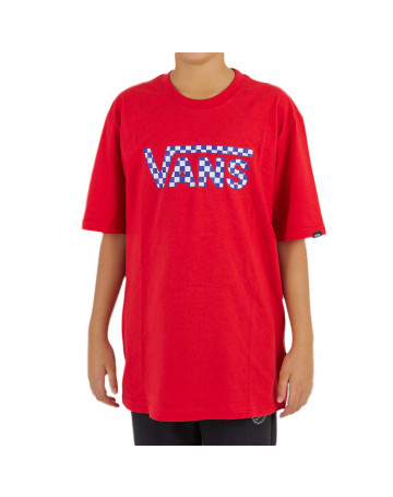 Camiseta Vans Racing Juvenil - Vermelho