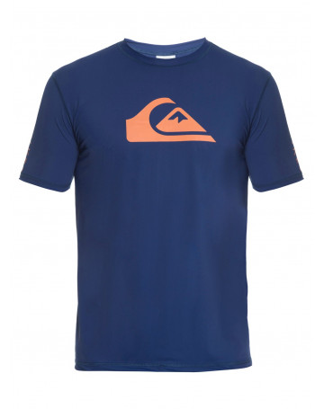 Camiseta Quiksilver Lycra Rashguard Tee Logo- Azul
