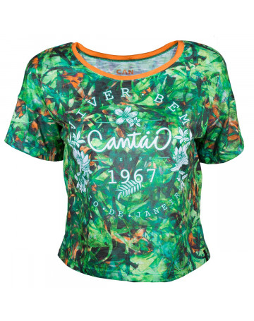 Camiseta Cantão Rio - Verde/Floral