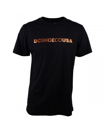 Camiseta DC Dcshoeco Preta/Dourado