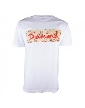 Camiseta Diamond Flamingo Box - Branco