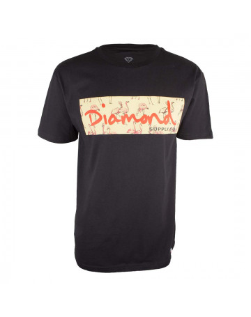 Camiseta Diamond Flamingo Box - Preto