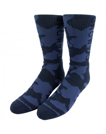 Meia Diamond Camo High Azul 1