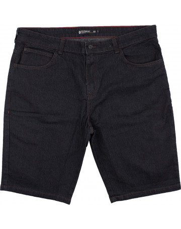 Bermuda Element Jeans Rough - Preto