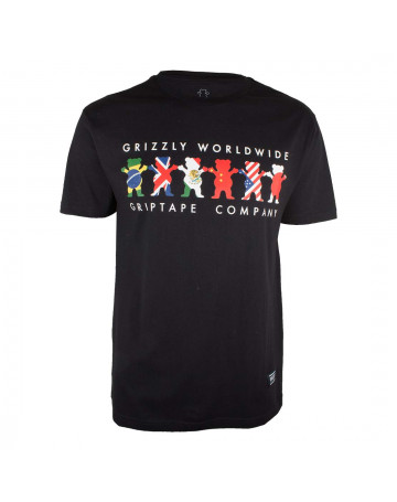 Camiseta Grizzly Worldwide Tribe - Preto