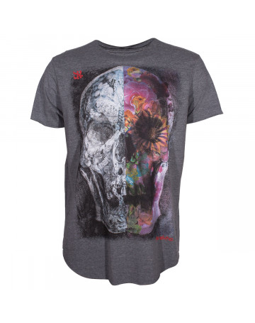 Camiseta Derek Ho Skull Flowers - Cinza Mescla