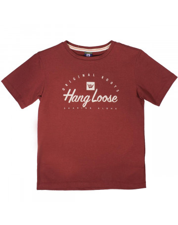 Camiseta Hang Loose Juvenil Original Roots - Vinho