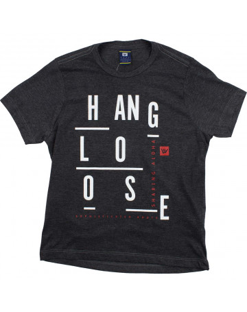 Camiseta Hang Loose Juvenil Sharing Aloha - Preto Mescla