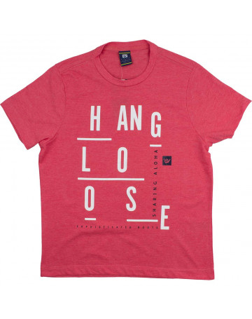Camiseta Hang Loose Juvenil Sharing Aloha - Vermelho Mescla