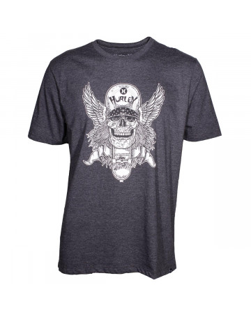 Camiseta Hurley Skull Skate - Cinza Mescla
