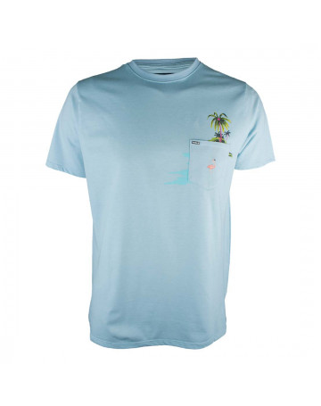Camiseta Hurley Premium Flamingo Pocket - Azul