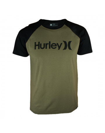 Camiseta Hurley Raglan Green Verde Musgo