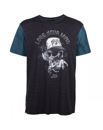 Camiseta Lost Skull Cap - Chumbo Mescla/Azul