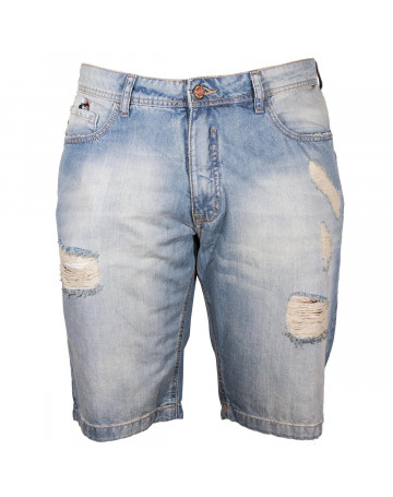 Bermuda Lost Jeans Slim - Azul
