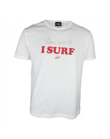 Camiseta Lost You Work I Surf Branca