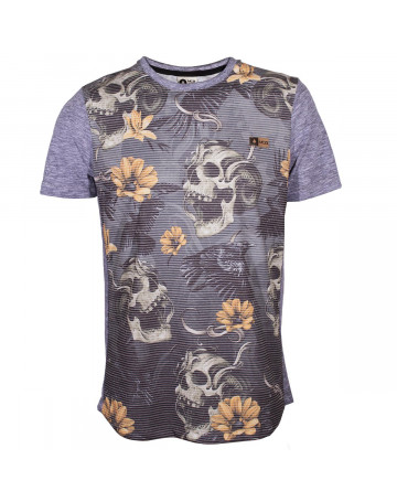 Camiseta MCD Scream Skull - Cinza/Floral