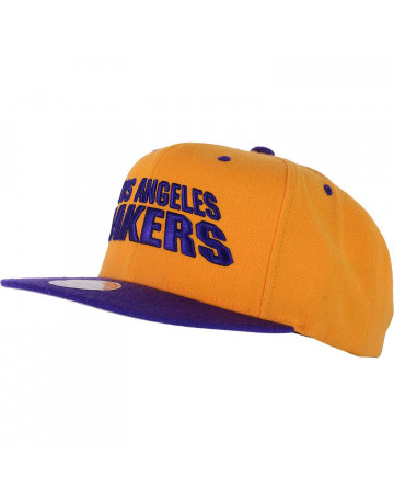 Boné Mitchell and Ness Los Angeles Lakers Amarelo/Roxo