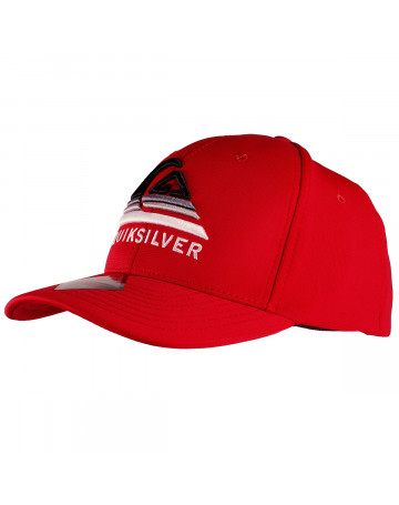 Boné Quiksilver Curved Peak Devided Logo Vermelho