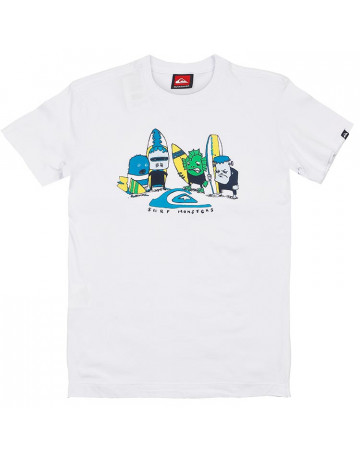 Camiseta Quiksilver Juvenil Surfmonster - Branco