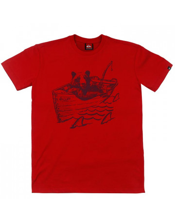Camiseta Quiksilver Juvenil Gone Fishin - Vermelho