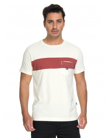 Camiseta Quiksilver Esp Maxed - Creme/Vermelho