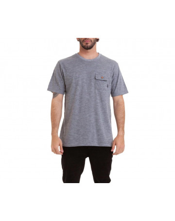 Camiseta Quiksilver Especial Texture Pocket - Cinza