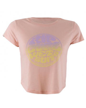 Camiseta Rip Curl Round Logo - Rosa