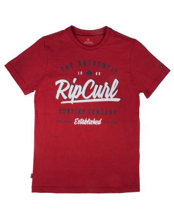 Camiseta Rip Curl Juvenil Charge - Vermelho Mescla