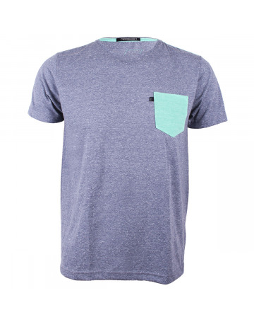 Camiseta Redley Botone Pocket Azul Mescla