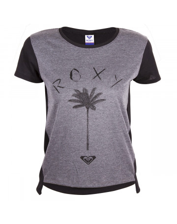 Camiseta Roxy Second Side - Chumbo Mescla/Preto