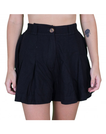 Shorts Farm Amplo Botão Preto