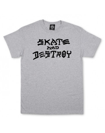 Camiseta Thrasher Skate and Destroy Cinza Mescla