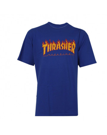 Camiseta Thrasher Flame Logo - Azul