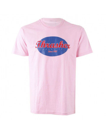 Camiseta Thrasher Oval Script Rosa