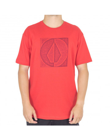 Camiseta Volcom Stamp Divid - Vermelha