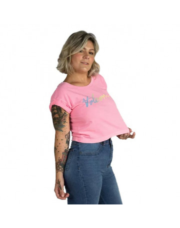 Camiseta Volcom Neon And On Rosa