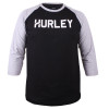 Camiseta Raglan Hurley Logo Preto/Cinza Mescla - 1
